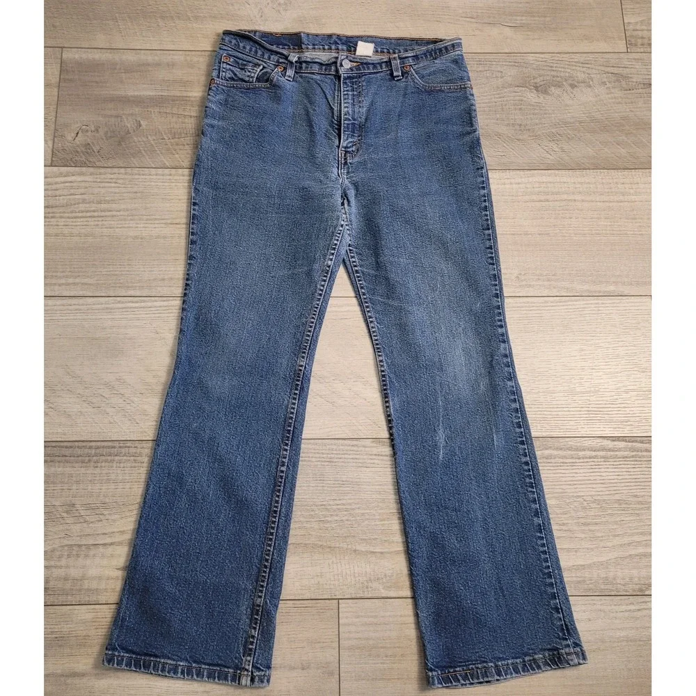 👖Vintage 90s Levi's 517 Bootcut Jeans Mens 34x31 Blank Red Tab Made USA Western